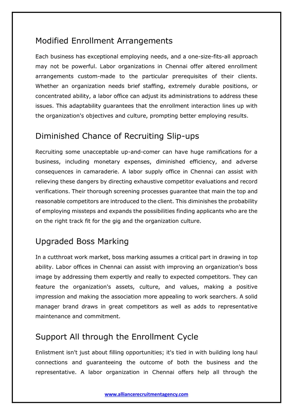 modified enrollment arrangements