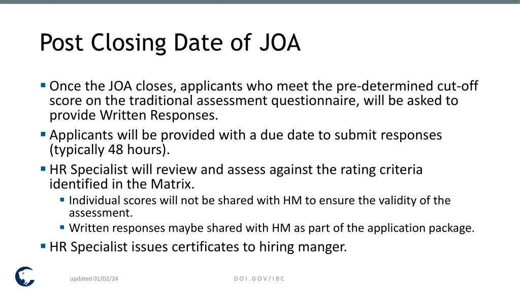 post closing date of joa