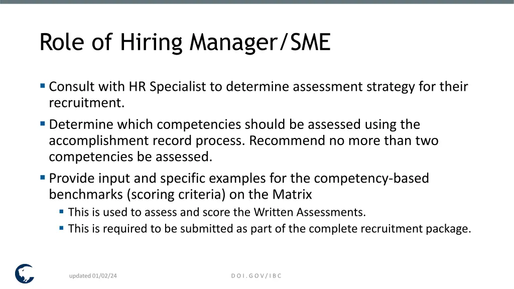 role of hiring manager sme