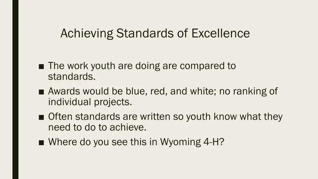 achieving standards of excellence