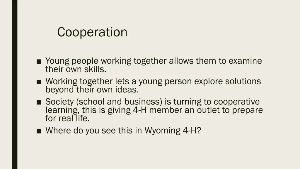 cooperation