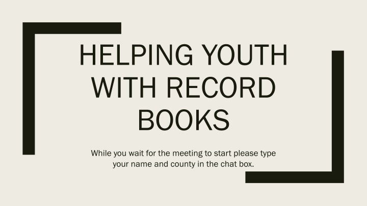 helping youth with record books