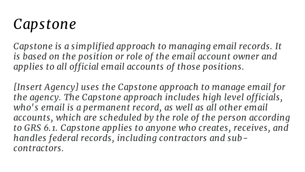 capstone