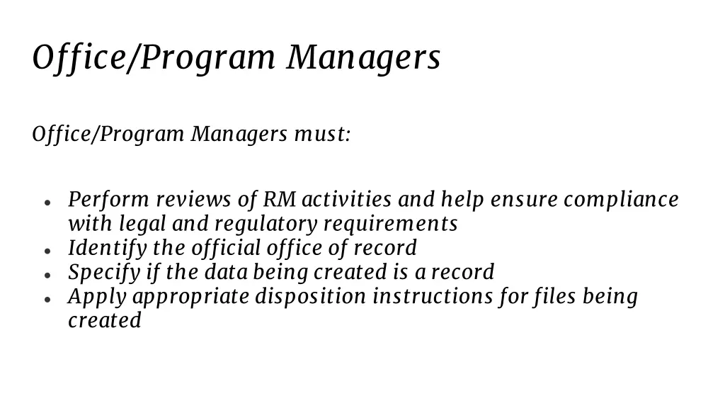 office program managers