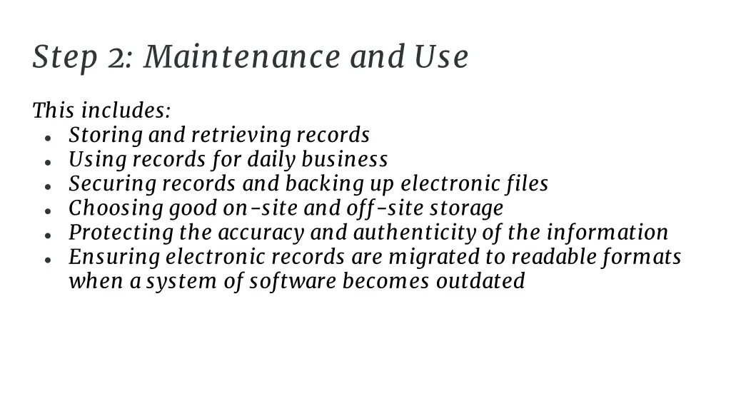 step 2 maintenance and use