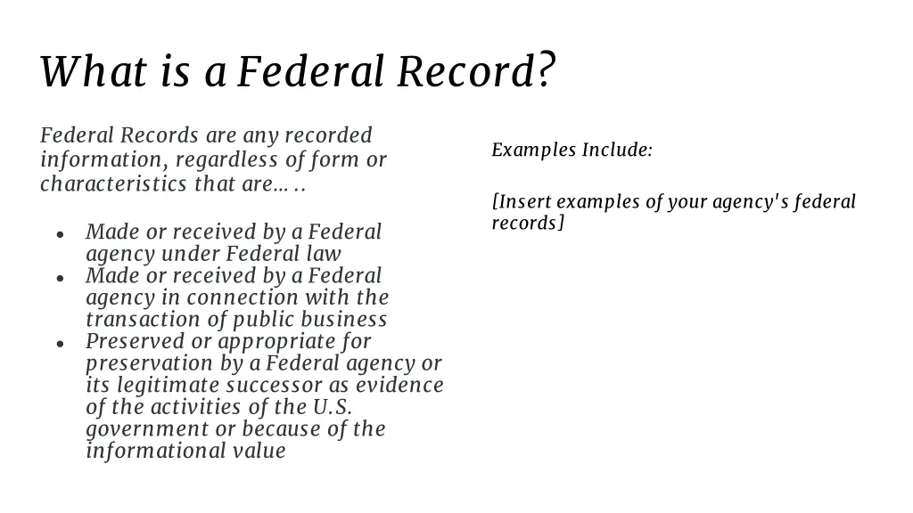 what is a federal record