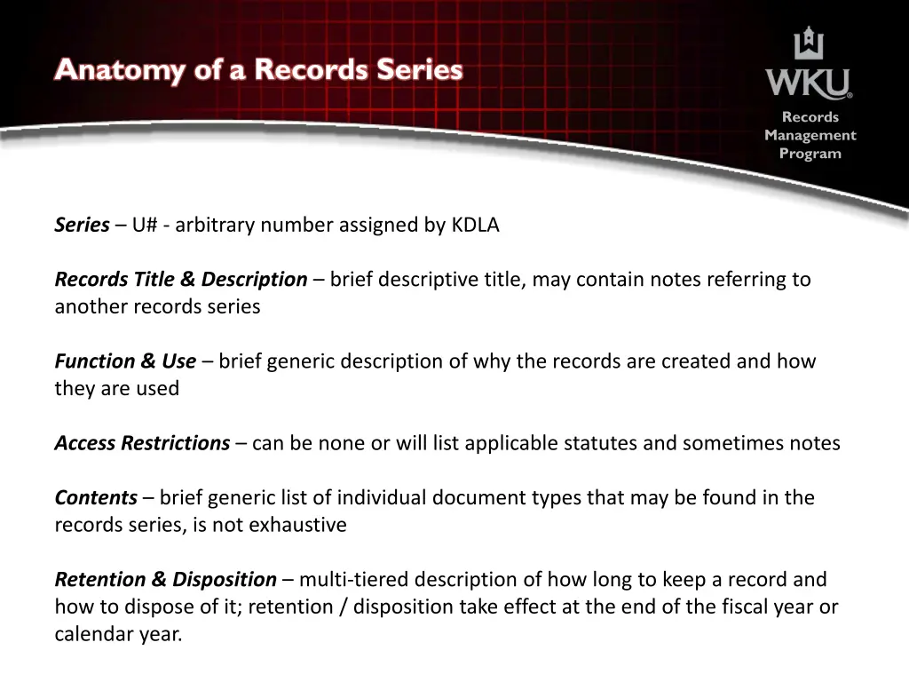 anatomy of a records series