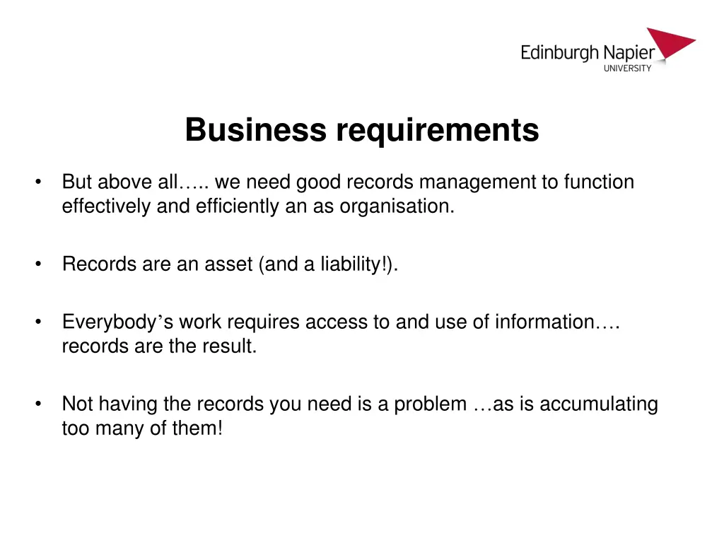 business requirements