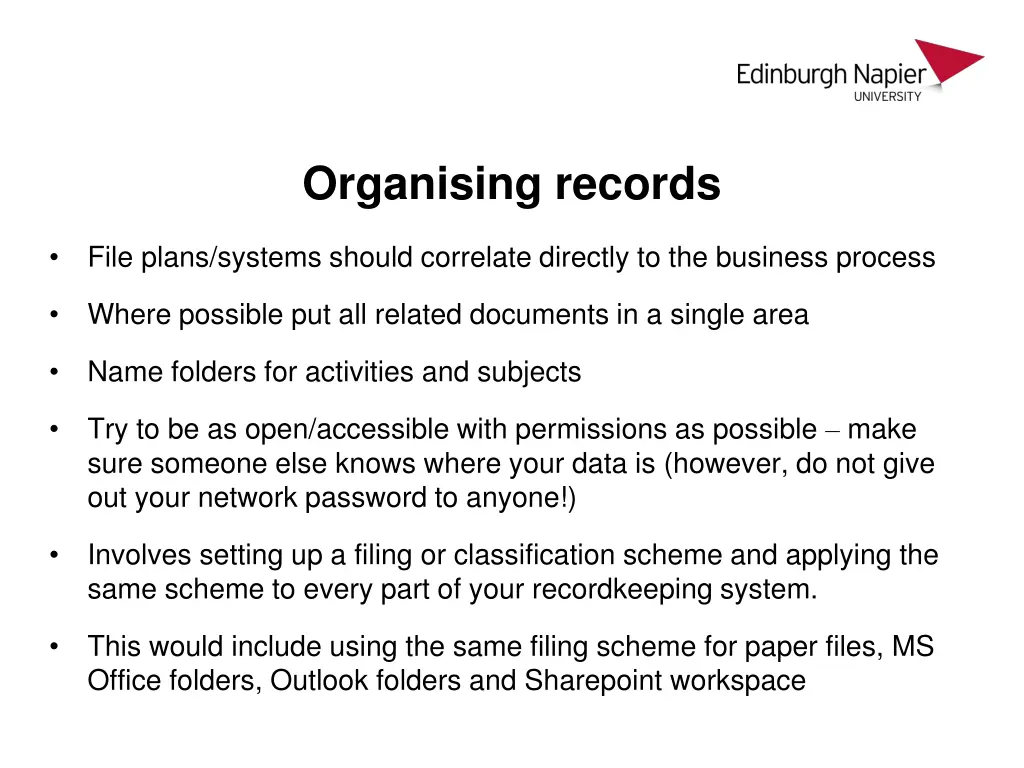 organising records 1