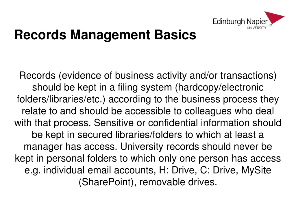 records management basics 1