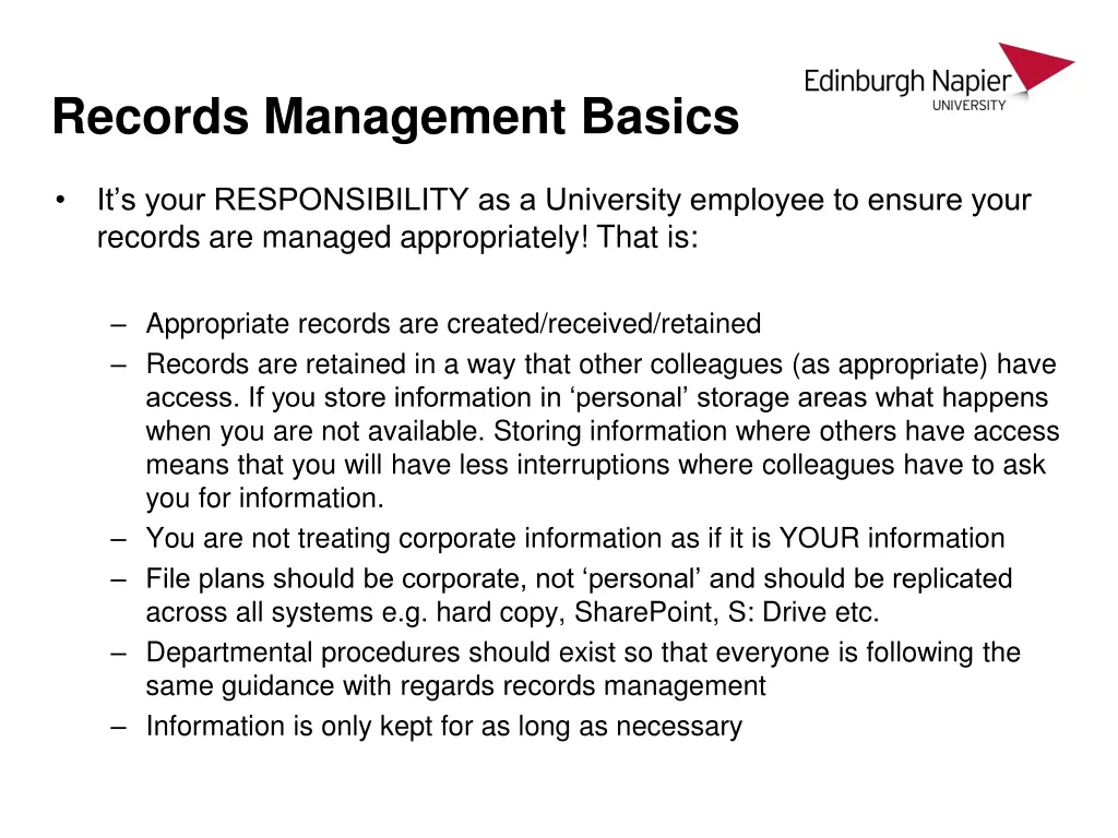 records management basics