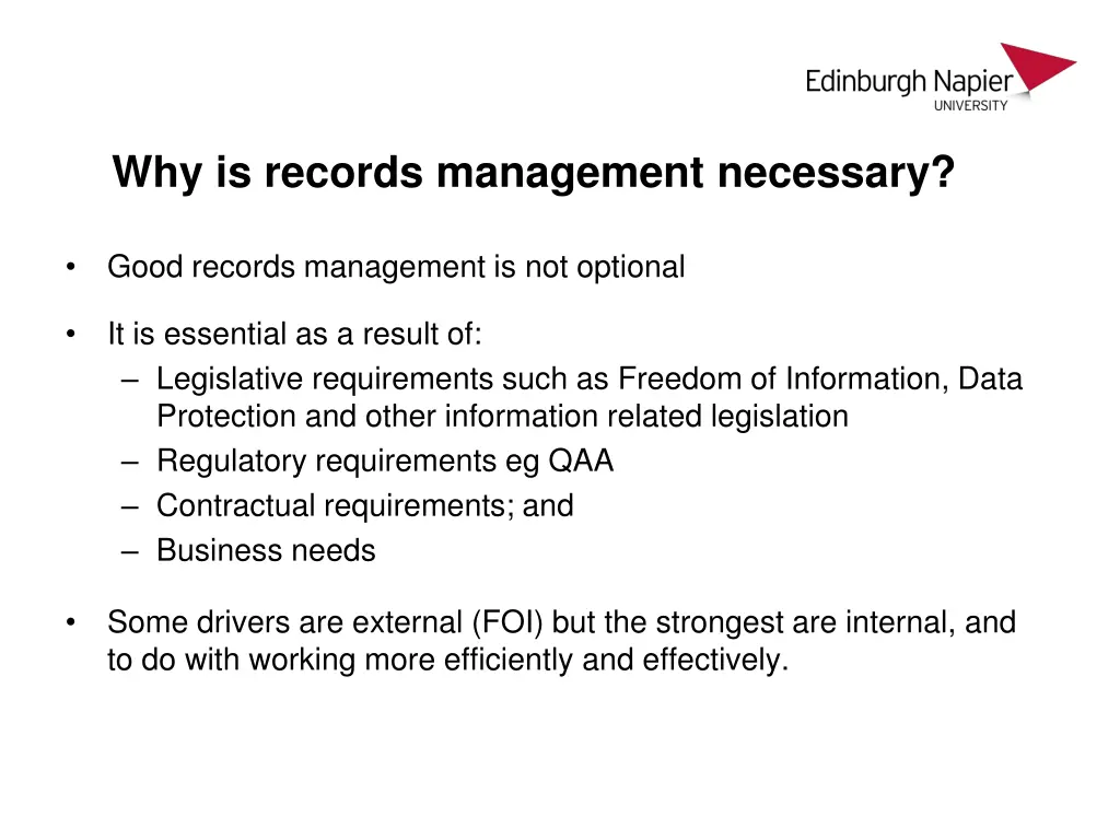 why is records management necessary