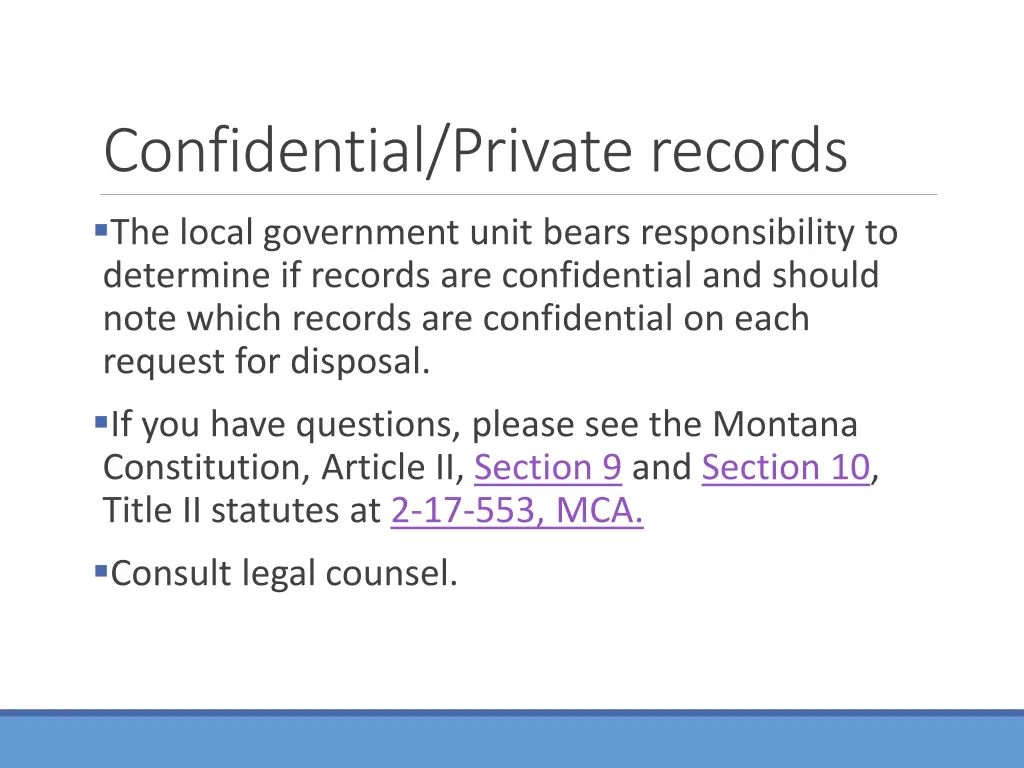 confidential private records