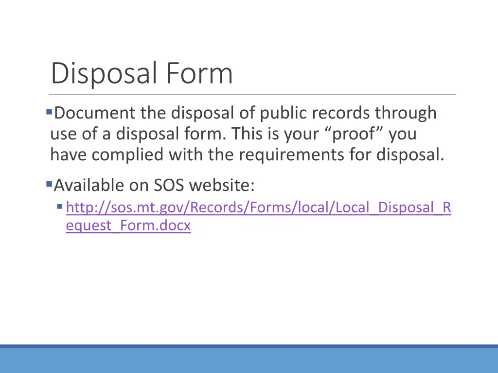 disposal form