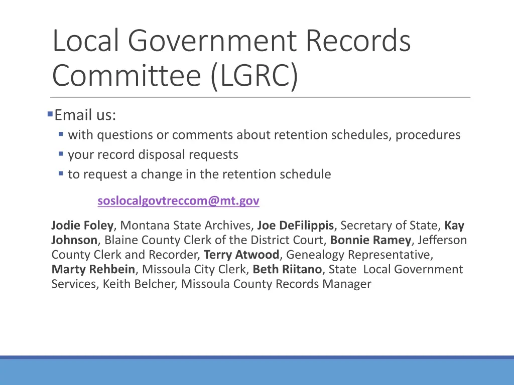 local government records committee lgrc 1