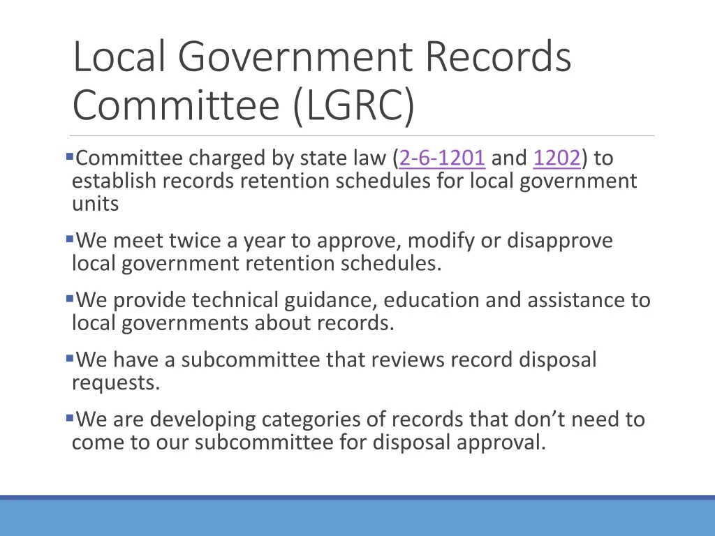 local government records committee lgrc