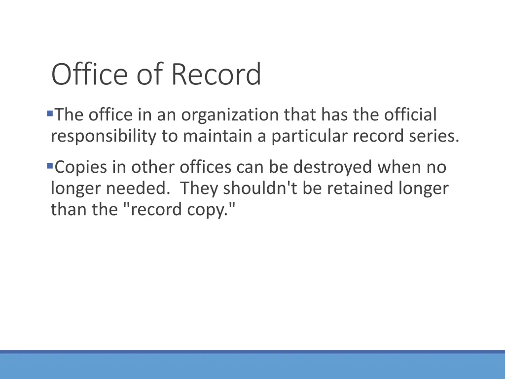 office of record