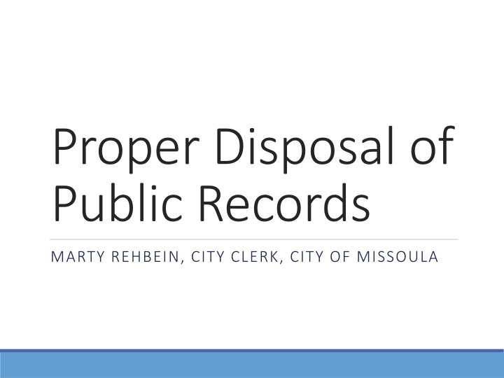 proper disposal of public records