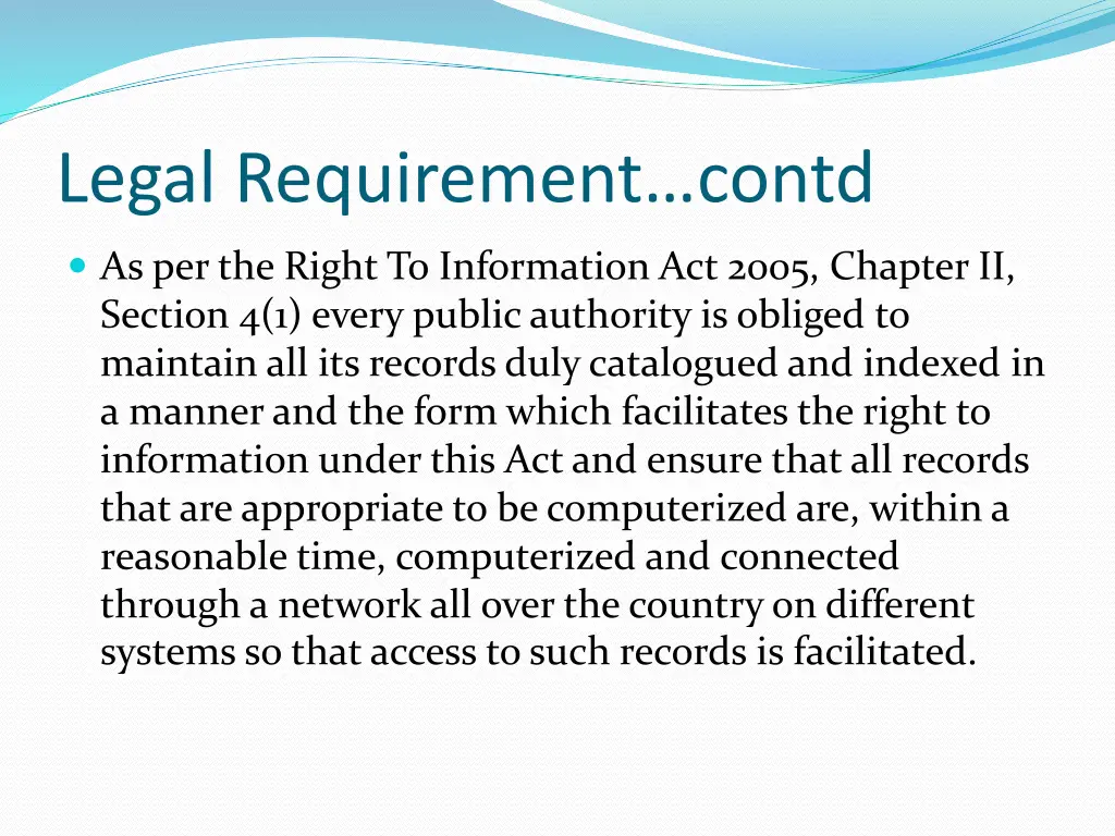 legal requirement contd 1