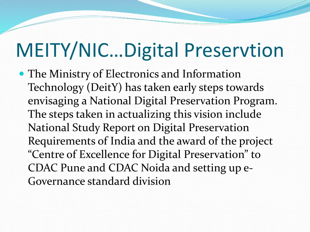 meity nic digital preservtion