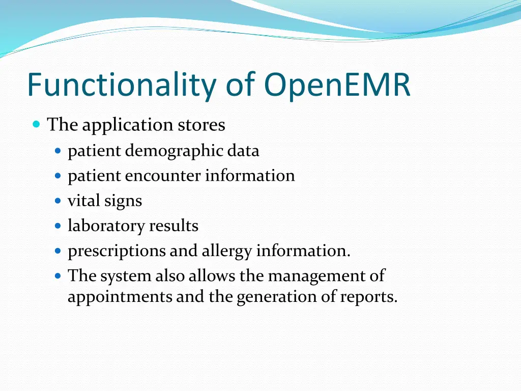 functionality of openemr