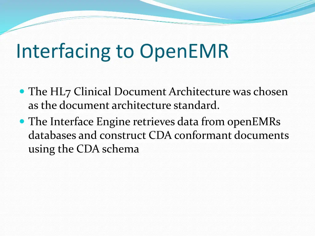 interfacing to openemr 2