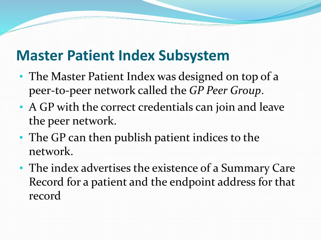 master patient index subsystem