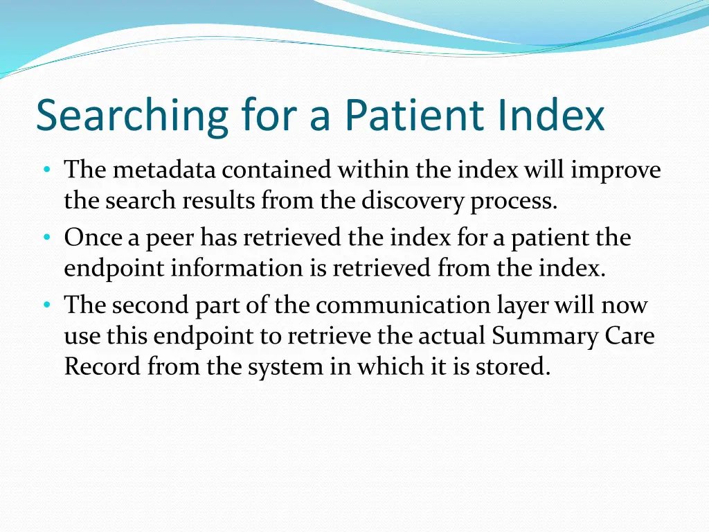 searching for a patient index