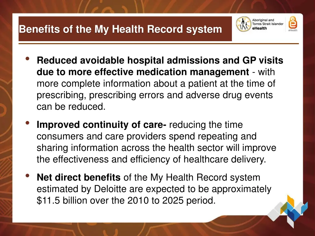 benefits of the my health record system