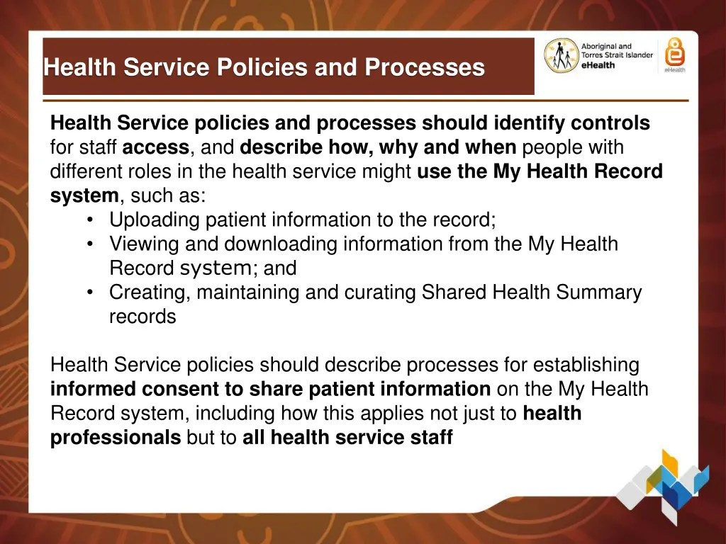 health service policies and processes