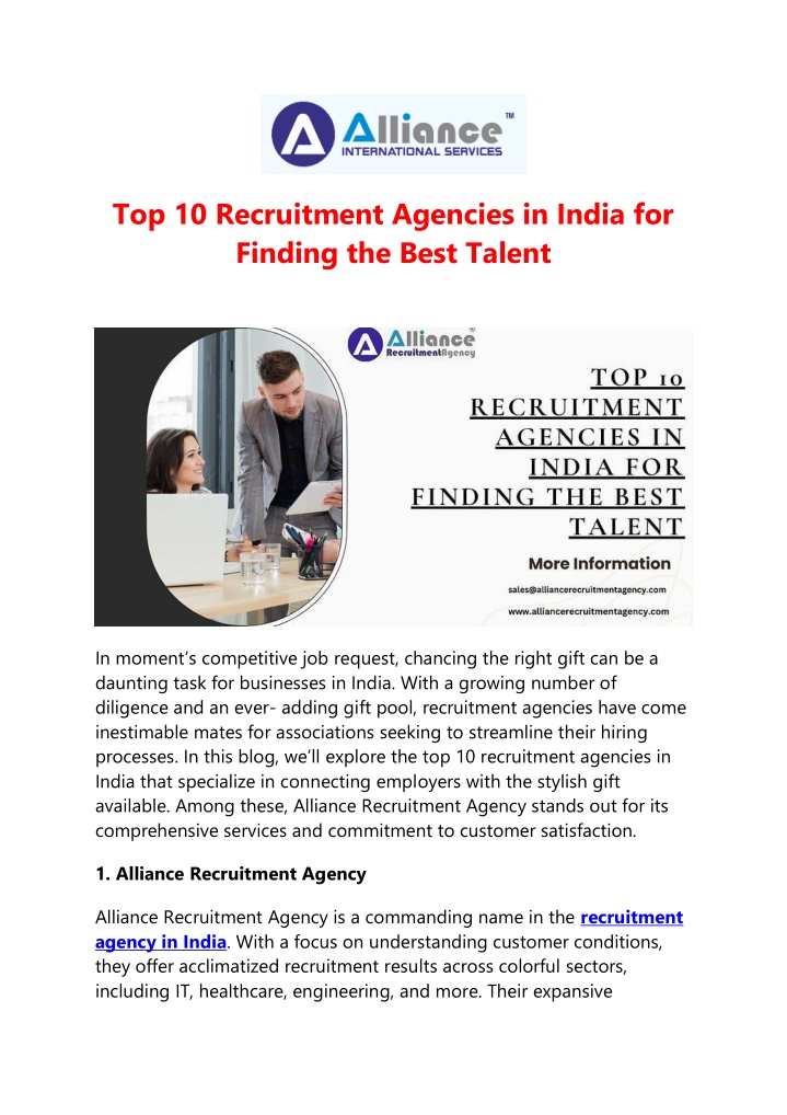 top 10 recruitment agencies in india for finding