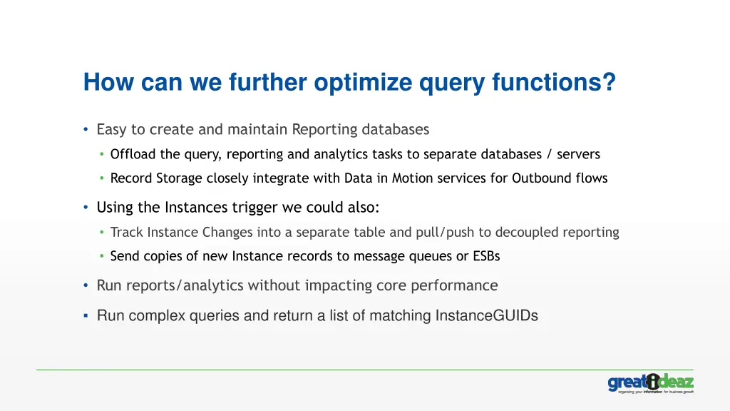 how can we further optimize query functions