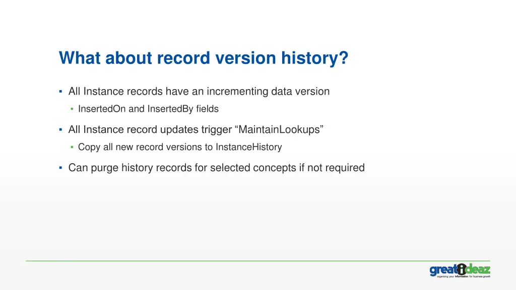 what about record version history