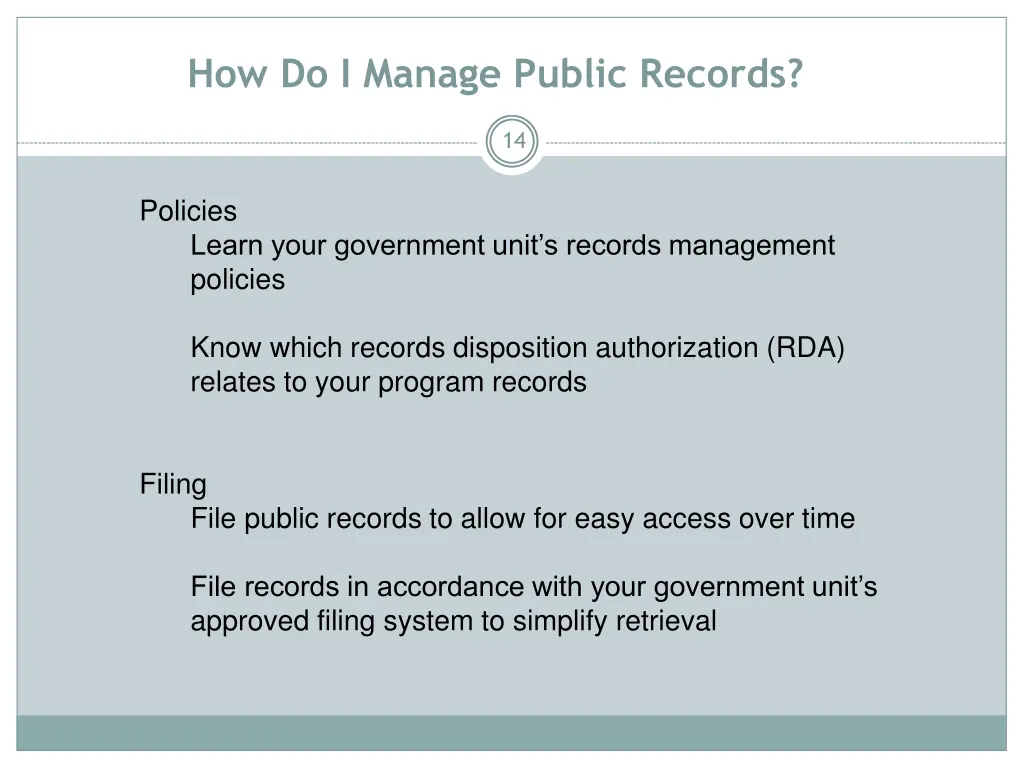 how do i manage public records