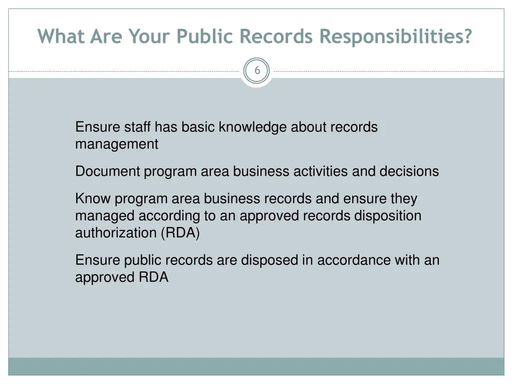 what are your public records responsibilities