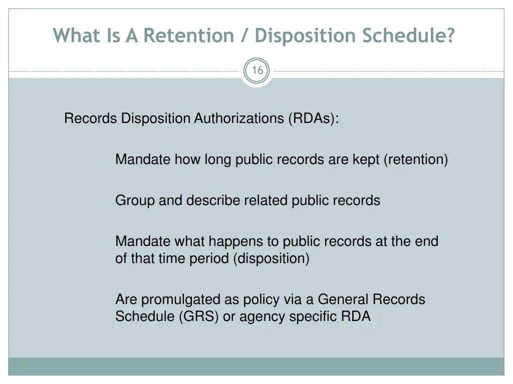 what is a retention disposition schedule