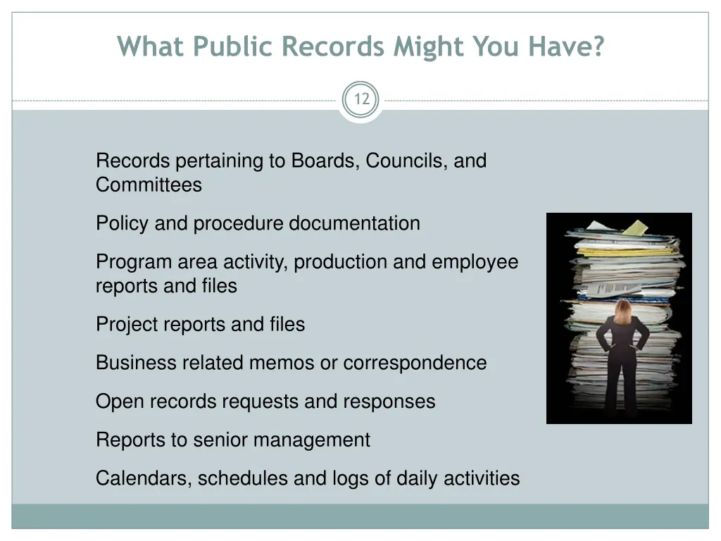 what public records might you have