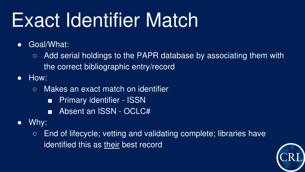 exact identifier match