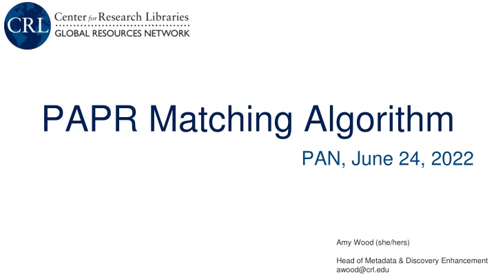 papr matching algorithm