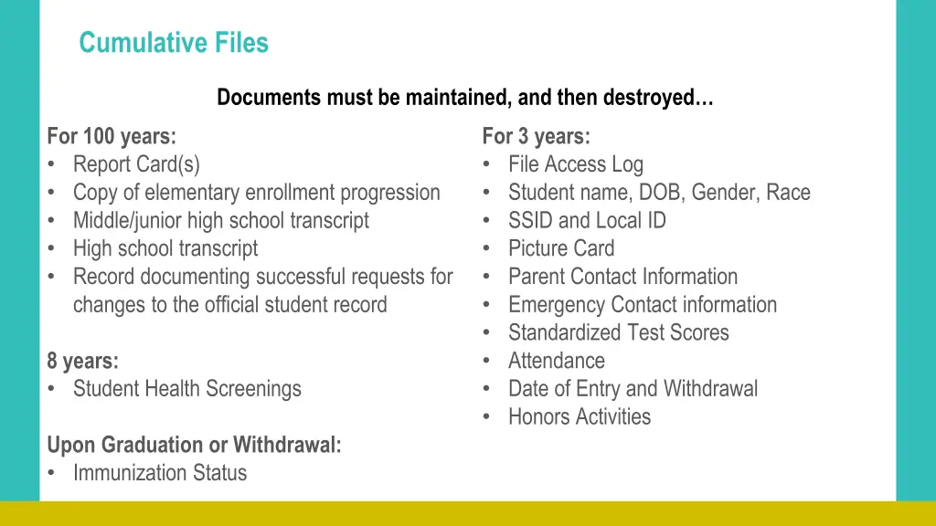 cumulative files 1