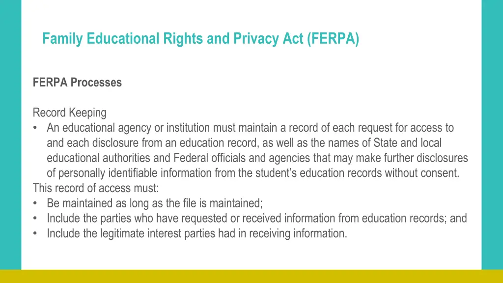 family educational rights and privacy act ferpa 10