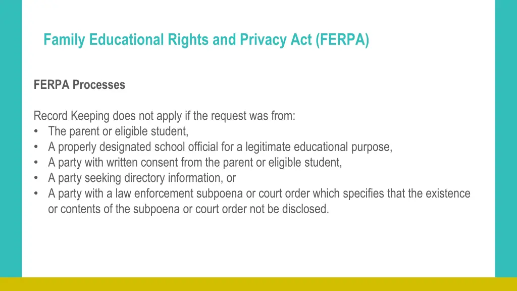 family educational rights and privacy act ferpa 11