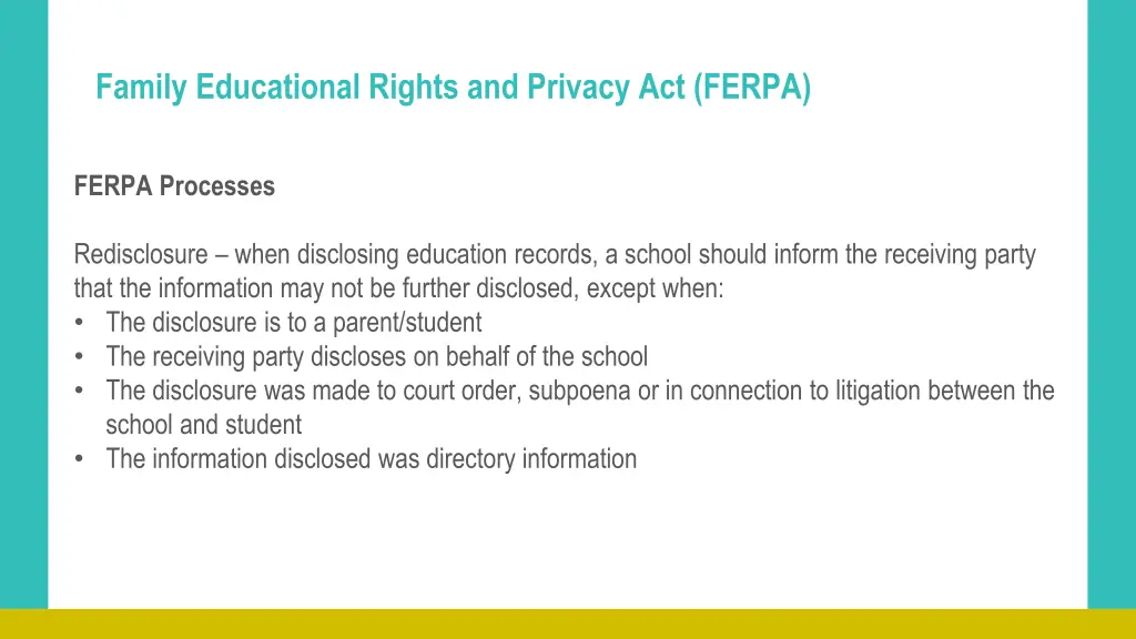 family educational rights and privacy act ferpa 12