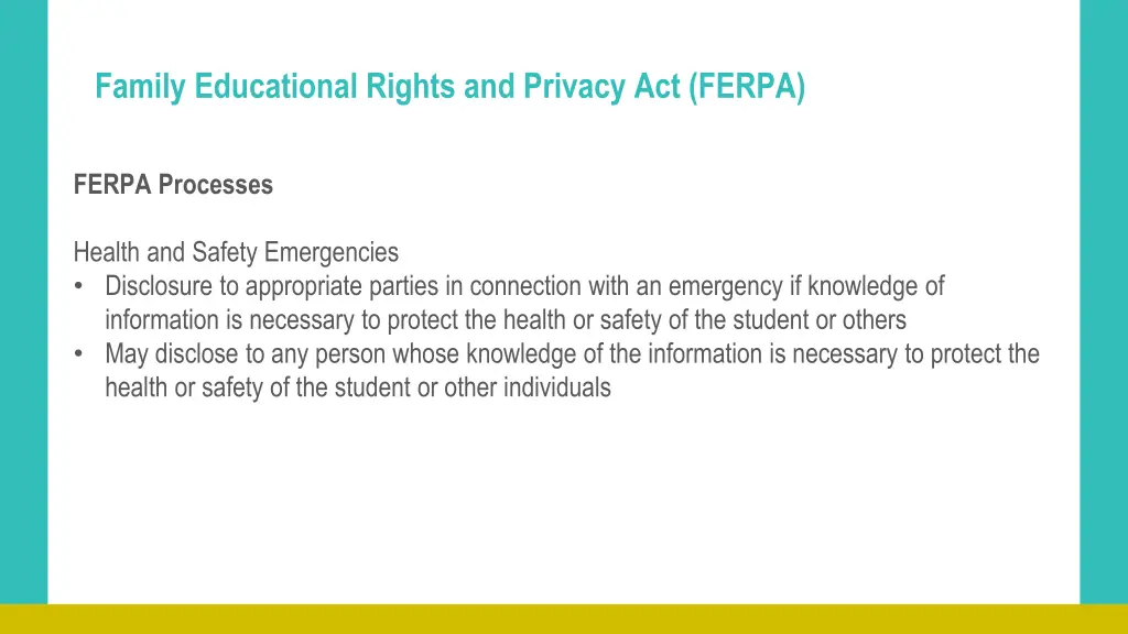 family educational rights and privacy act ferpa 13