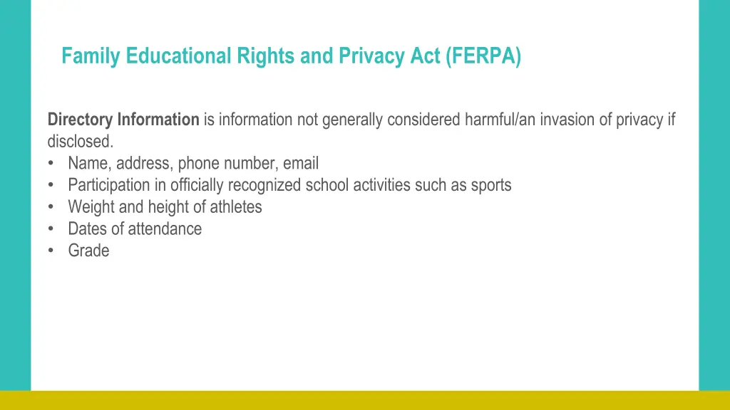 family educational rights and privacy act ferpa 3