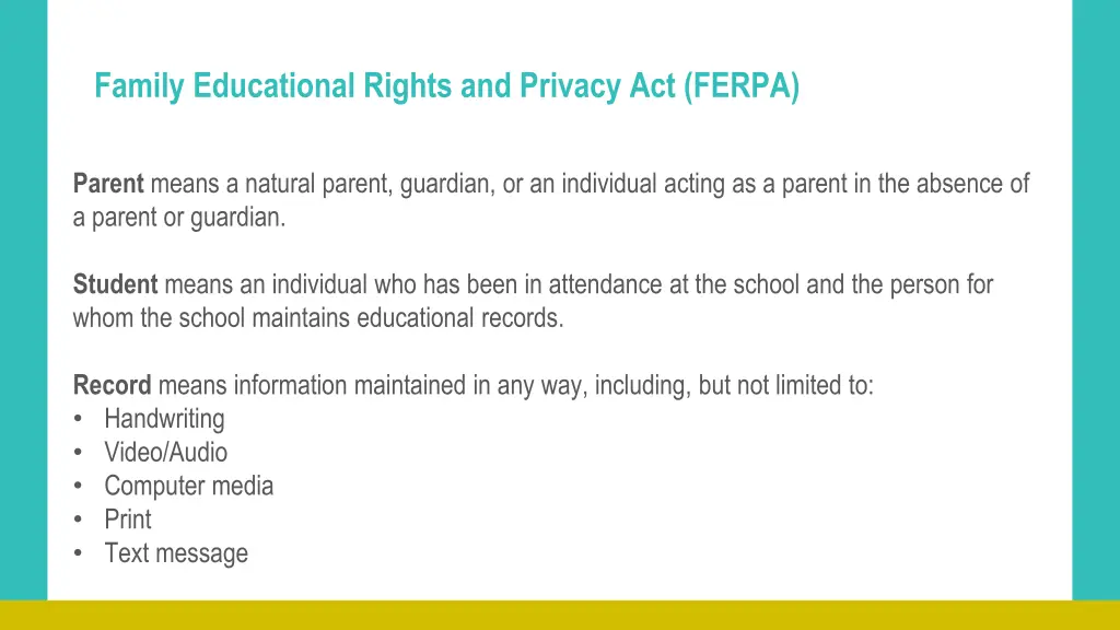 family educational rights and privacy act ferpa 5