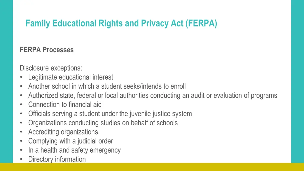 family educational rights and privacy act ferpa 9