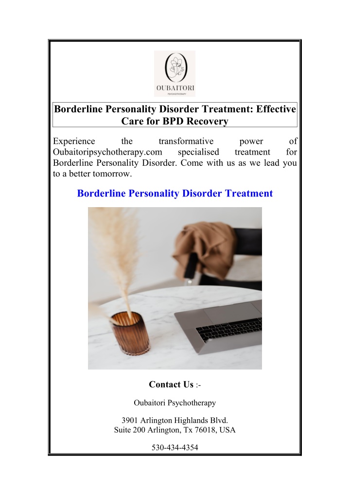 borderline personality disorder treatment