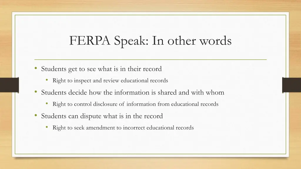 ferpa speak in other words