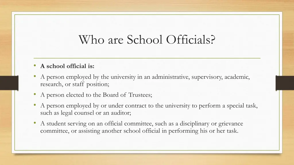 who are school officials